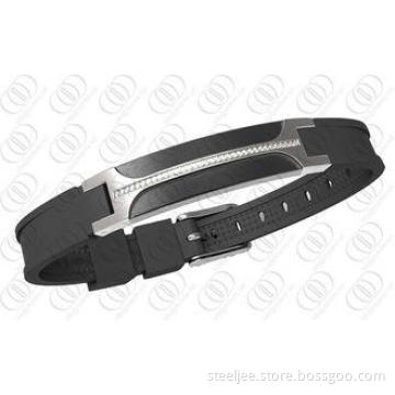 316L Stainless Steel Magnetic Bracelets With Black and Silv